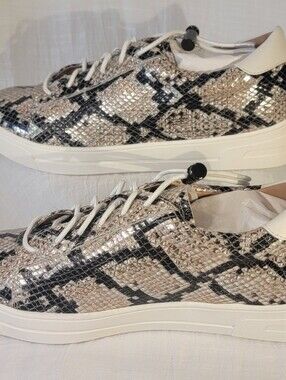 Linea Paolo Kirby Metallic Snakeskin Sneakers Size 5 NWT